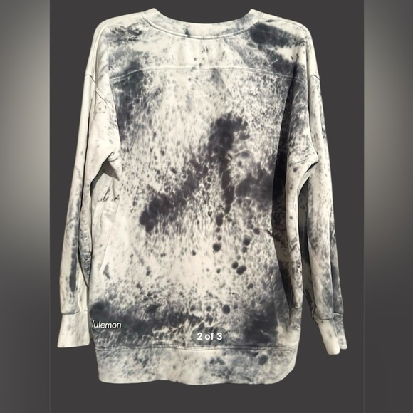 LULULEMON PERFECTLY OVERSIZED CREW *TIE DYE IN MARBLE DYE CLASSIC NAVY SZ M - Picture 6 of 7